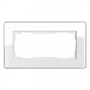 Рамка 2-я без перегородки Gira Esprit Glass C Белое стекло