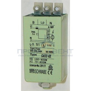 CD 400 70W-400W 4,6A 4-5kV SCHWABE HELLAS пластик ножка+гайка 32х37х62 -ИЗУ