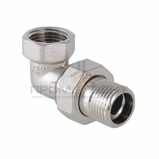 Сгон разъемный угловой VALTEC VTr.098 - 3/4" (резьба внутренняя/наружная, латунь никелированная)