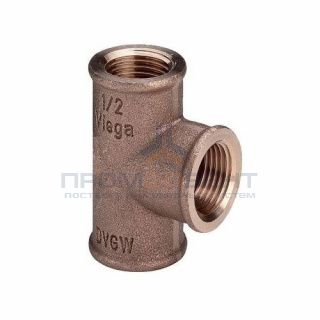 Тройник Viega 3130 - 1/2" (резьбовой, бронза без покрытия)