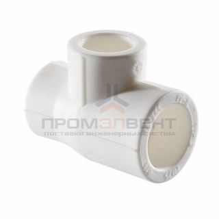 Тройник переходной VALTEC VTp.735 - 25 x 20 x 20 (для полипропиленовых труб под пайку, цвет белый)