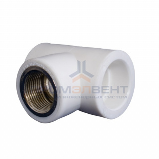 Тройник с переходом на внутреннюю резьбу KALDE - 25 x 1/2" (для полипропиленовых труб, белый)