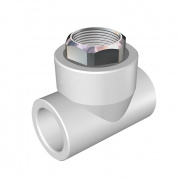 Тройник с переходом на накидную гайку KALDE - 20 x 3/4" (для полипропиленовых труб, белый)