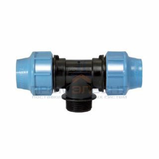 Тройник с переходом на наружную резьбу UNIDELTA 1010 - 32 x 1/2" (винтовой, для труб ПНД)