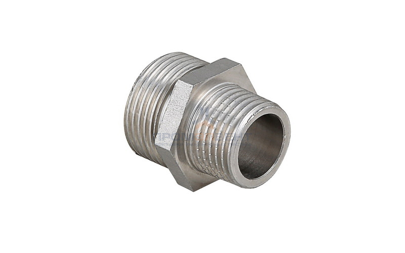 Ниппель латунный резьбовой переходной STOUT - 1