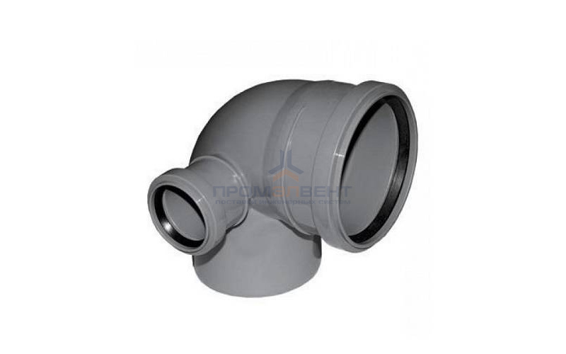 Отвод 87° с патрубком справа СИНИКОН Standart - 110 x 50 (для системы внутренней канализации)