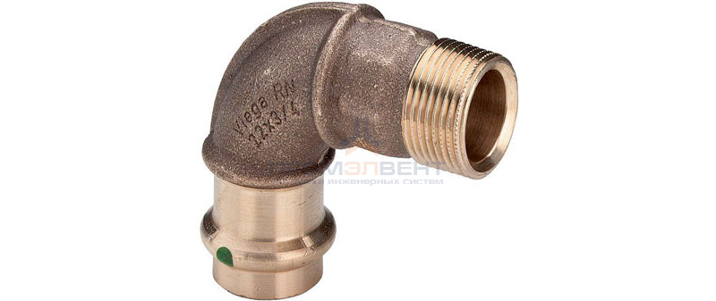 Отвод 90° Viega G3 Sanpress 2214 - 12 x 3/8