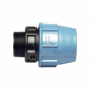 Переход на наружную резьбу UNIDELTA 1003 - 63 x 1"1/2 (винтовой, для труб ПНД, резьба пластиковая)