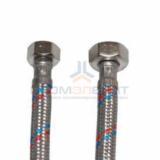 Подводка для воды гибкая Industrias Mateu (Гайка/Гайка) - 1/2" x 3/8" (длина 400 мм)