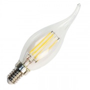 Лампа филаментная светодиодная свеча на ветру Feron LB-69 5W 2700K 230V 530lm E14 DIM filament теплы