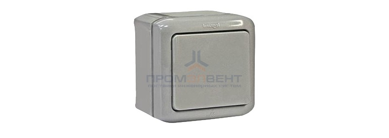 Выключатель кнопочный IP44 Legrand Quteo серый