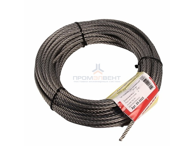 Трос нержавеющий d5мм, моток 20 метров