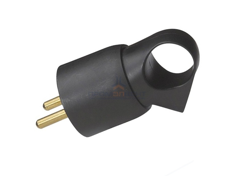 Вилка Legrand с заземлением 16А с кольцом черная