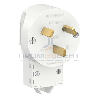 Вилка силовая Schneider Electric 2Р+N, 32А, 250В, белая