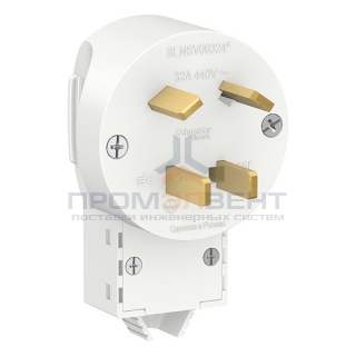 Вилка силовая Schneider Electric 3Р+N, 32А, 400В, белая