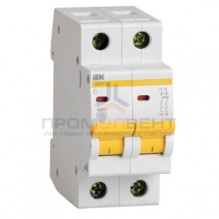 Автоматический выключатель ВА47-29 2Р  6А 4,5кА характеристика С ИЭК (автомат)