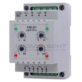 Реле времени РЭВ-201 0-220с 220В на DIN-рейку